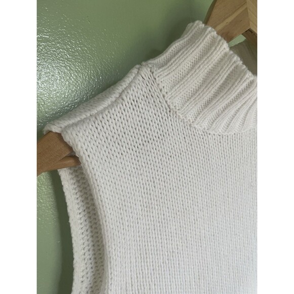 Marsh Landing Women's Mock Neck sleeveless vest Sweater White L coastal beach - Picture 3 of 9